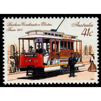 Australia 1989 Tram 41c Brisbane Combination Electric Tram 1901 MNH Stamp.