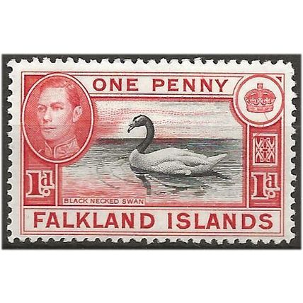 Falkland Island 1938 SG147 1d Black & Carmine Mounted Mint . .. .