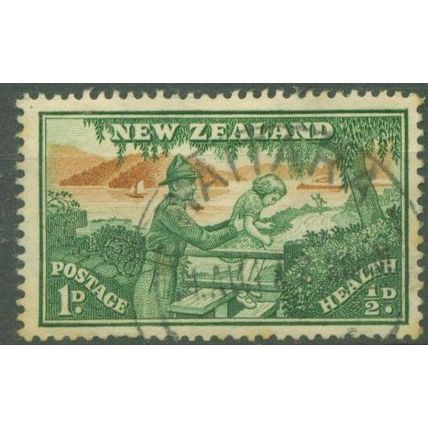 NEW ZEALAND - 1946 Health Stamps - 1d + 1/2d green and orange-brown - FU