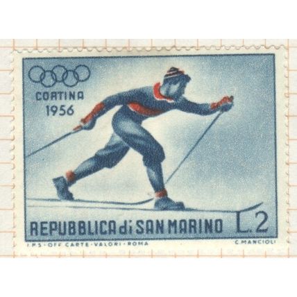 San Marino 1955 - L2 Cross Country Skiier - unused