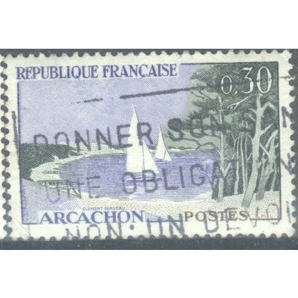 France 1961 - SG1543 - 30c blue green sepia - Arcachon - used 3