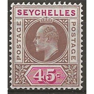 Seychelles 1903 SG53 45c Brown & Carmine Unmounted Mint