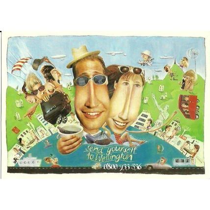 Advertising SEND YOURSELF TO WELLINGTON Postcard (Tourism Wellington)