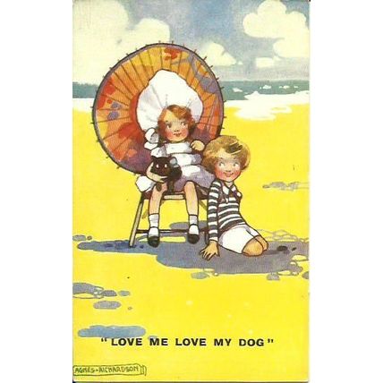 Art AGNES RICHARDSON "Love Me Love My Dog" Postcard (Celesque 450)