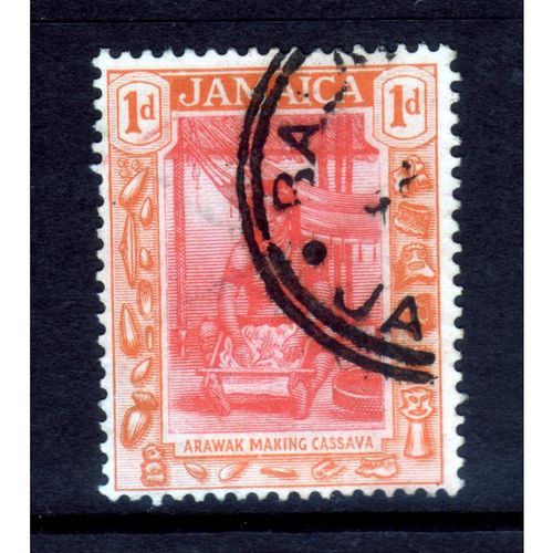 JAMAICA 1921 SG79 1d CARMINE & ORANGE ARAWAK WOMAN FINE USED#3