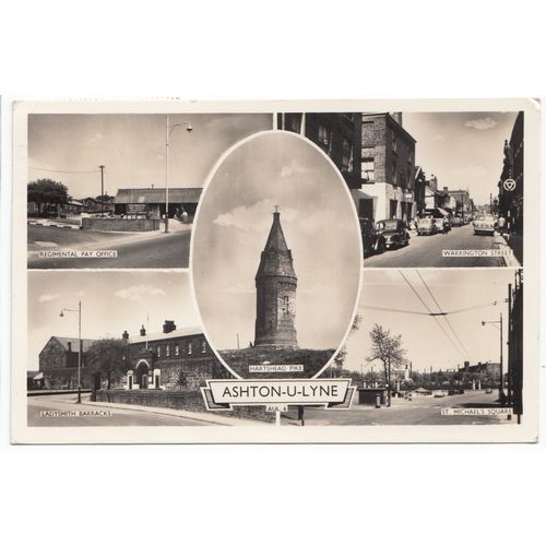 Ashton-Under-Lyne Postcard RP Multiview Lancashire 1959