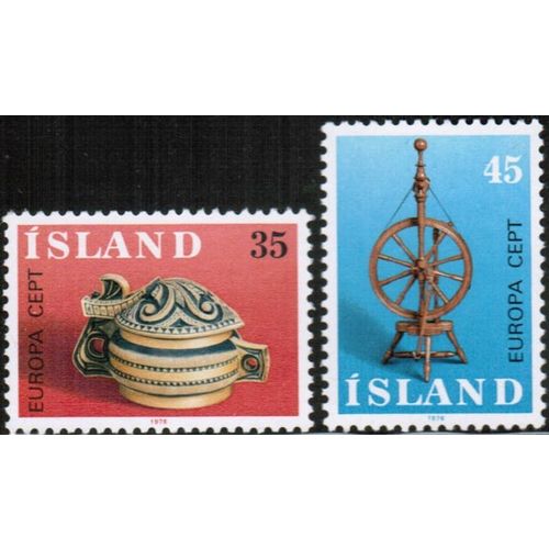1976 Iceland - Europa set of 2 - Sc# 490-1 Mint NH