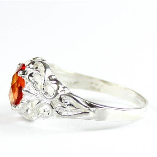Created Padparadsha Sapphire, 925 Sterling Silver Ring, SR113