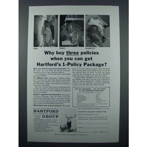 1958 Hartford Insurance Ad - 1-Policy Package