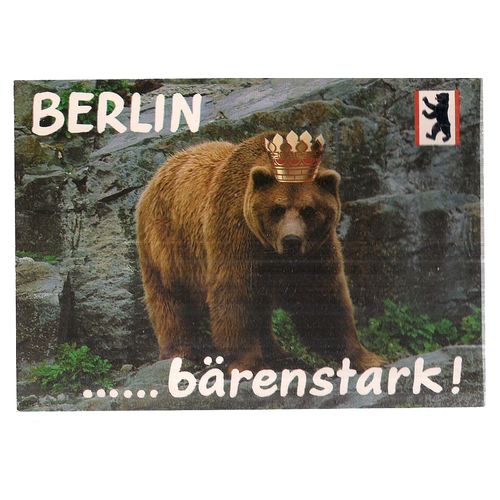 LARGE BEAR, BERLIN, GERMANY unused vintage postcard /