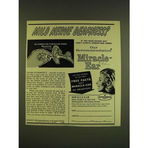 1966 Miracle-Ear Hearing Aid Ad - Mild nerve deafness?