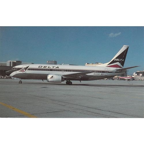 Delta Airlines Boeing B737 347 Civil Aircraft Postcard (A19989)