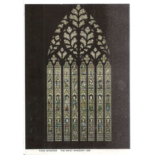 THE WEST WINDOW, YORK MINSTER unused vintage postcard by Judges #