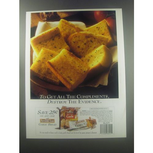 1996 Pepperidge Farm Garlic Bread Ad - To get all the compliments