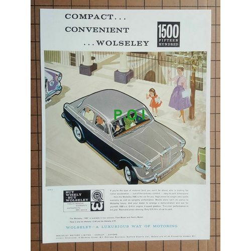 (X233) Wolseley 1500 Car ADVERT - 1961 Clip
