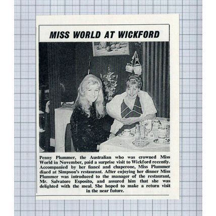 (5301) Penny Plummer Australia Miss World Wickford Essex Esposito - 1969 Clip