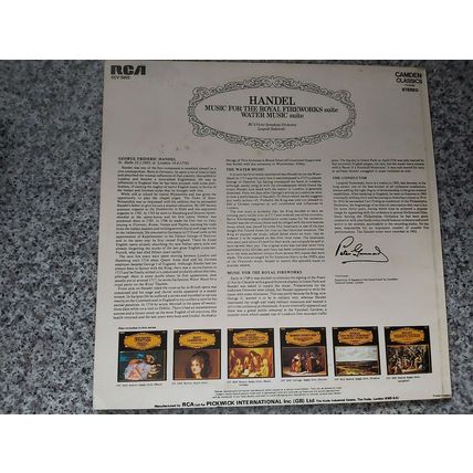 RCA Victor Symphony Orchestra - Handel, Music For The Royal Fireworks Suite