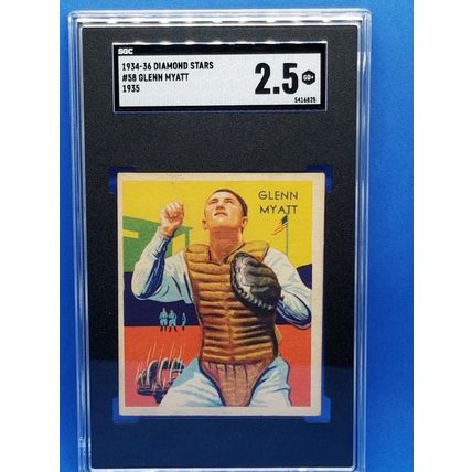 1934-36 Diamond Stars #58 Glenn Myatt (35G) SGC Graded 2.5