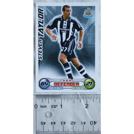 2008/09 Topps Match Attax Trading Card - Steven Taylor, Newcastle United