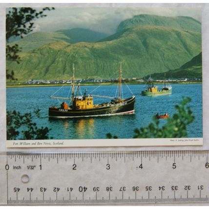 old postcard Fort William & Ben Nevis, Scotland