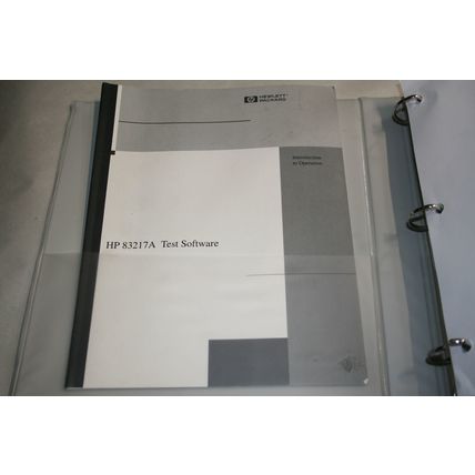 Hewlett Packard HP 83217A Test Software Introductiuon &Operation manual book