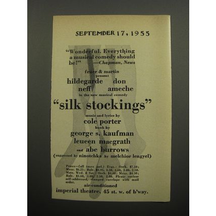 1955 Silk Stockings Play Ad - Wonderful. Everything a musical comedy should be!