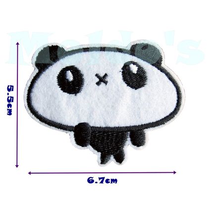Panda Iron On Patch Badge Sew Embroidered Cute Bear Animal Black White P053