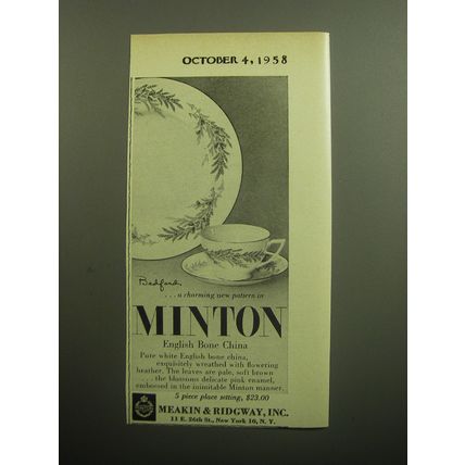 1958 Minton Bedford China Advertisement