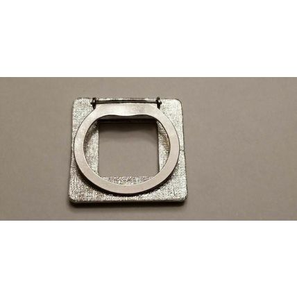 Square Silver Tone Scarf Clip