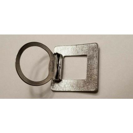 Square Silver Tone Scarf Clip