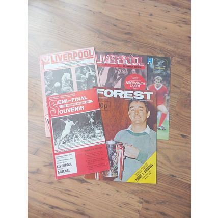 5 x Liverpool League Cup Semi Finals (Home & Away 1978-1982) ** FREE P&P **
