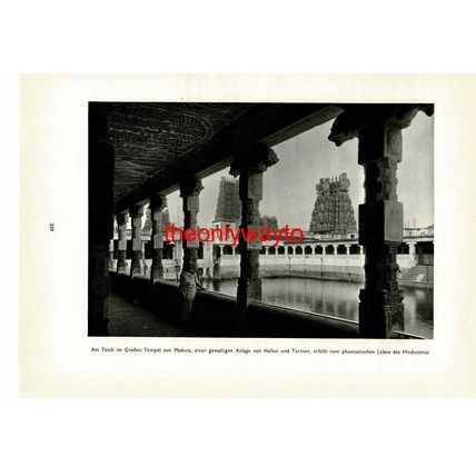 South Tower of Temple of Chidambaram, India, Photo Book Illustration, 1935