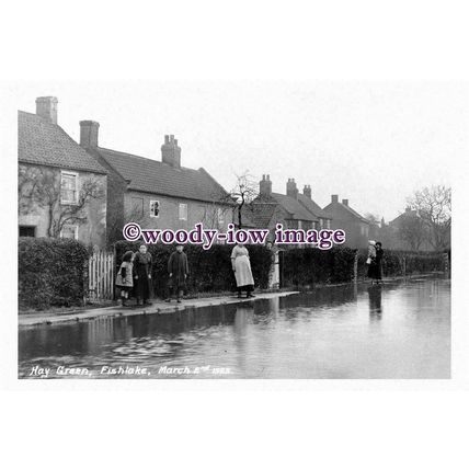 pu1565 - Fishlake Village , Hay Green Flood 1923 - Yorkshire - print 6x4