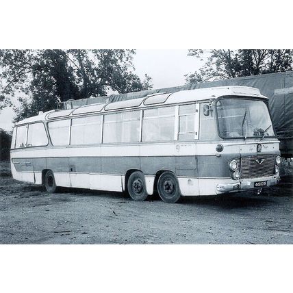 Black & White Photo of Moorhurst Coaches of Quedgeley - 448 GYR ex. Grey-Green