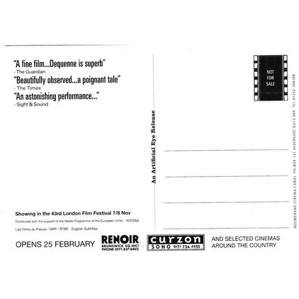 Rosetta Movie Advertising Postcard unused VGC