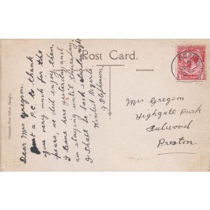 E844 HORNBY CASTLE. HORNBY THIMBLE CANCELLATION