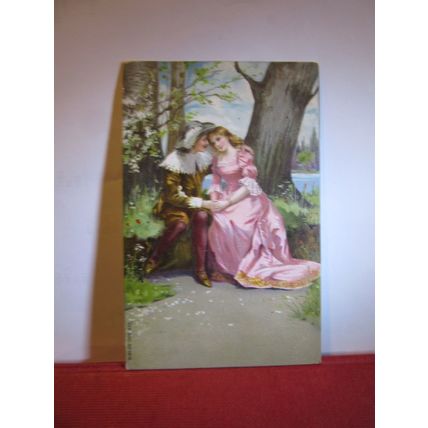 LOVERS, ROMANCE used antique postcard 1904 pm =