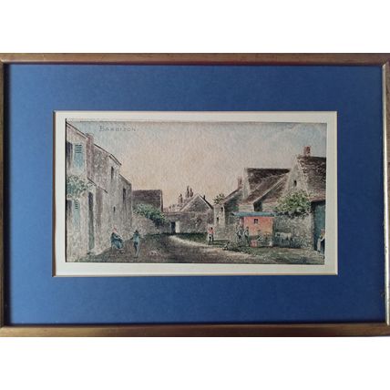 BARBIZON, Painting, 1800's, School of Barbizon, 16"x11", unique, framed
