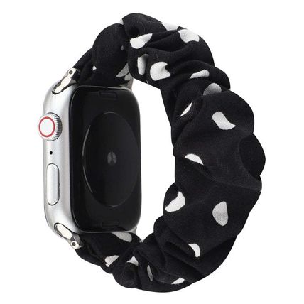 Cloth + Stainless Steel Hair Ring Watchband, For Apple Watch Series 7 41mm / 6 &