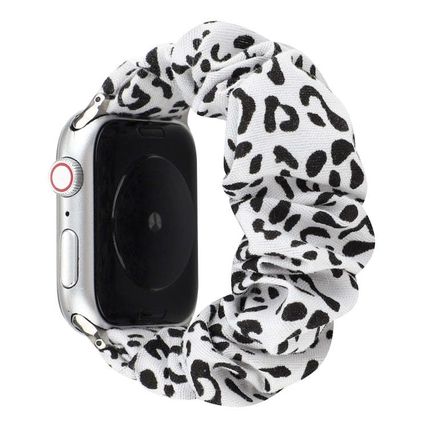 Cloth + Stainless Steel Hair Ring Watchband, For Apple Watch Series 7 41mm / 6 &