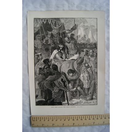 Vintage illustration: King John signing The Great Charter
