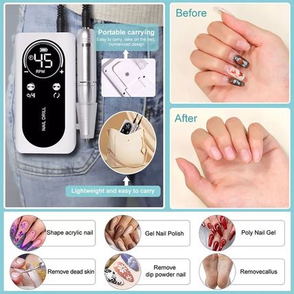 45000 RPM Nail Drill Device Rechargeable Electric Nail File Machine for Nail Art