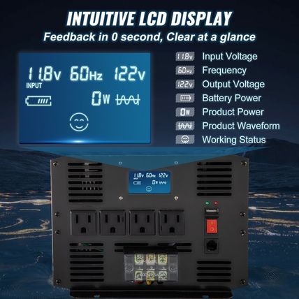 VEVOR Pure Sine Wave Inverter 3500 Watt Power Inverter, DC 12V to AC 120V Car In