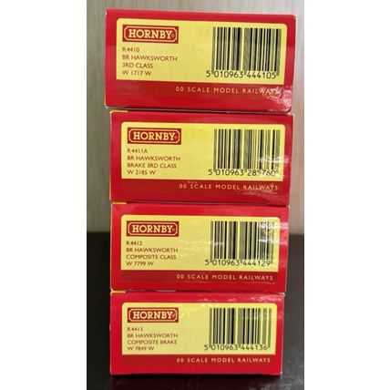 Hornby Rake of 4 BR Hawkesworth Coaches, Maroon R4410,R4411A,R4412,R4413 - BNIB