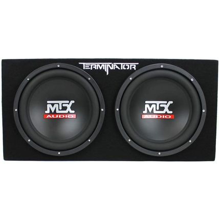MTX Terminator Dual 12-Inch Subwoofers with Loaded Enclosure, 1200W Max Power, 4