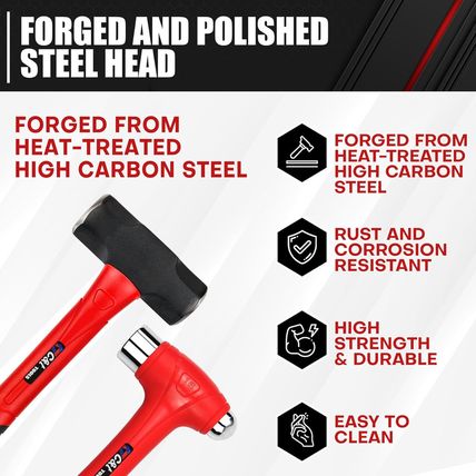 C&T 5-Piece Hammer Set, 16Oz Ball Peen Hammer | 32Oz Ball Peen Hammer | 32Oz Rub