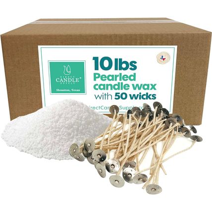 Snow Pearled Candle with Wicks | Sand Candle Wax Kit | 10Lbs of Candle Sand with