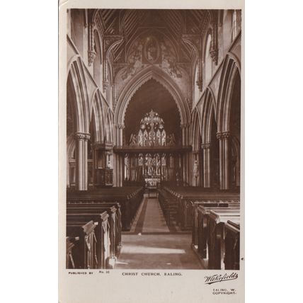 EC449 EALING - CHRIST CHURCH INTERIOR . R/P POSTCARD