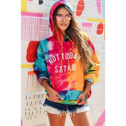 Not Today Satan Tie Dye Hoodie