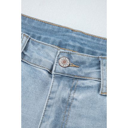 Beau Blue Mid Rise Ankle-Length Distressed Skinny Jeans